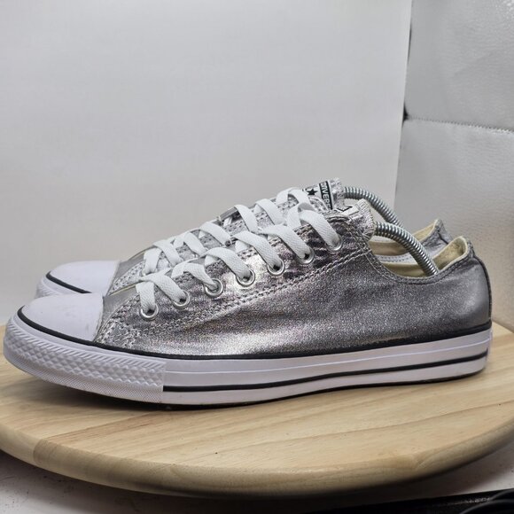 Converse 153180F Unisex CTAS Ox Sneaker M10US Black/White /Silver - Picture 3 of 11